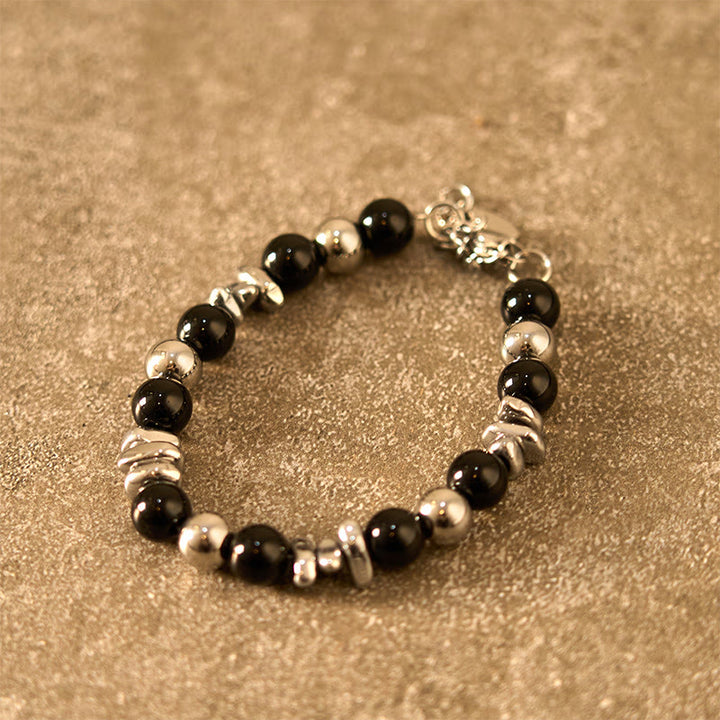 Pulsera de la suerte con Buddha Stones y ónix negro
