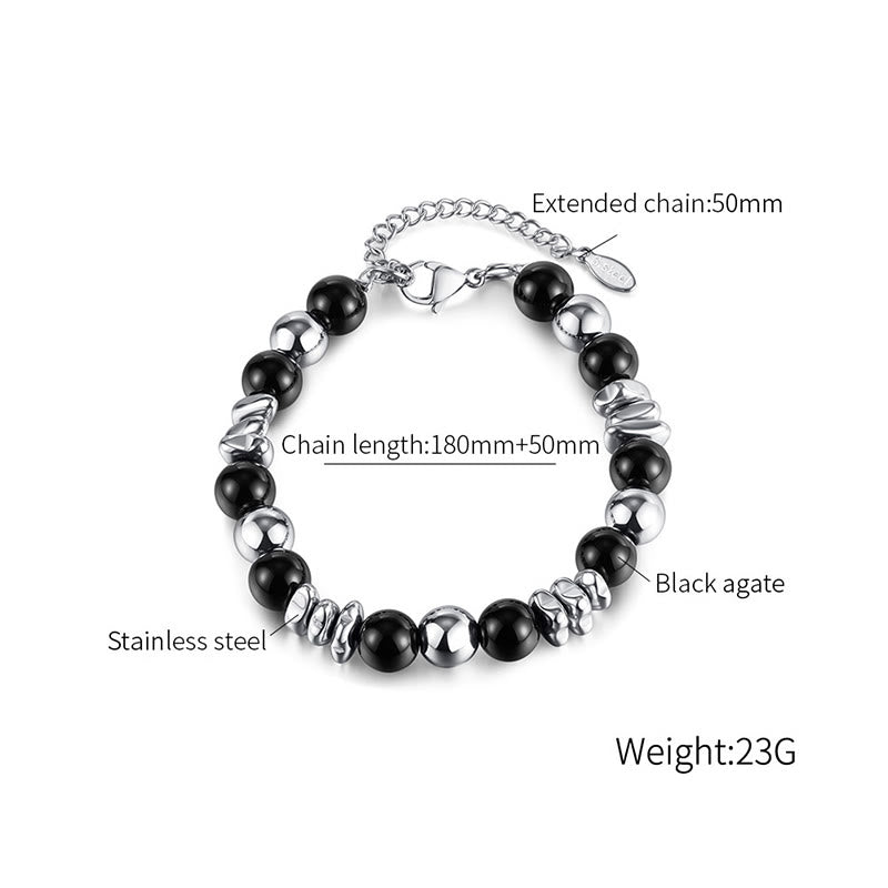 Pulsera de la suerte con Buddha Stones y ónix negro