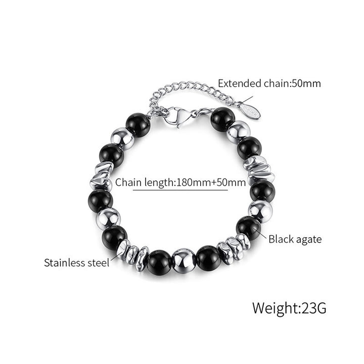 Pulsera de la suerte con Buddha Stones y ónix negro