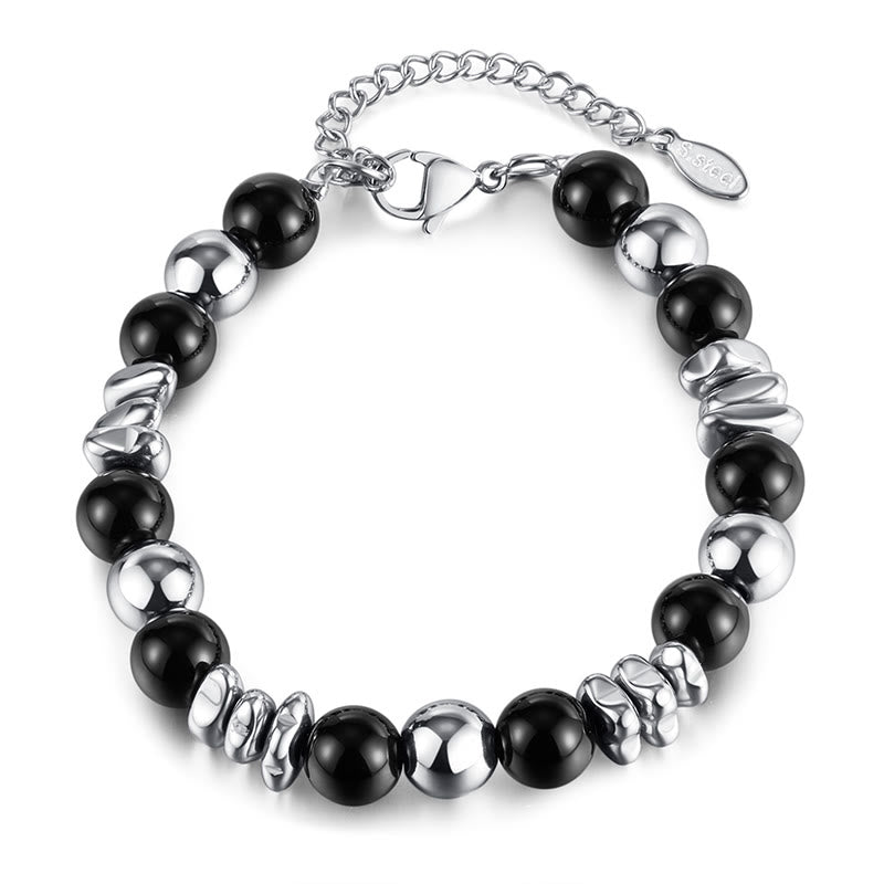 Pulsera de la suerte con Buddha Stones y ónix negro
