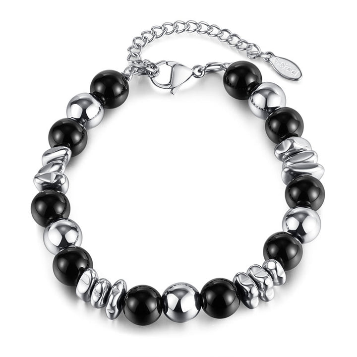 Pulsera de la suerte con Buddha Stones y ónix negro