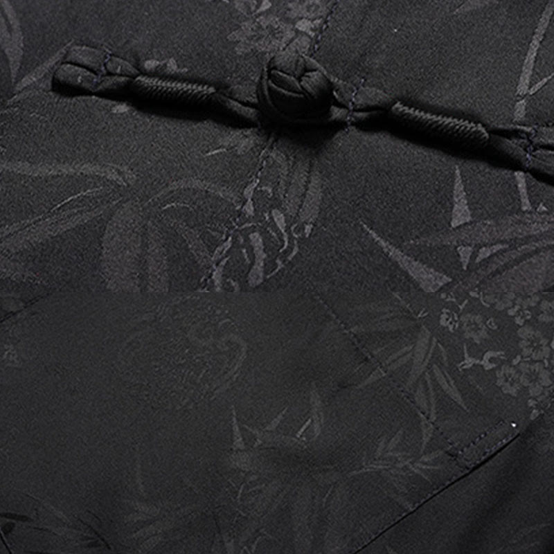 Buddha Stones Traje Tang de bambú con flor de melocotón para hombre, uniforme tradicional Hanfu, camiseta de manga corta, pantalones y conjunto de ropa - image 10