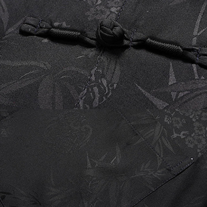 Buddha Stones Traje Tang de bambú con flor de melocotón para hombre, uniforme tradicional Hanfu, camiseta de manga corta, pantalones y conjunto de ropa - image 10