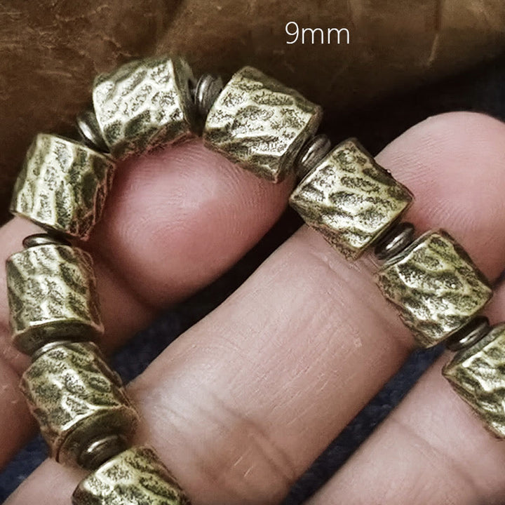 Pulsera de la suerte con diseño de cráter de meteorito de cobre y Buddha Stones