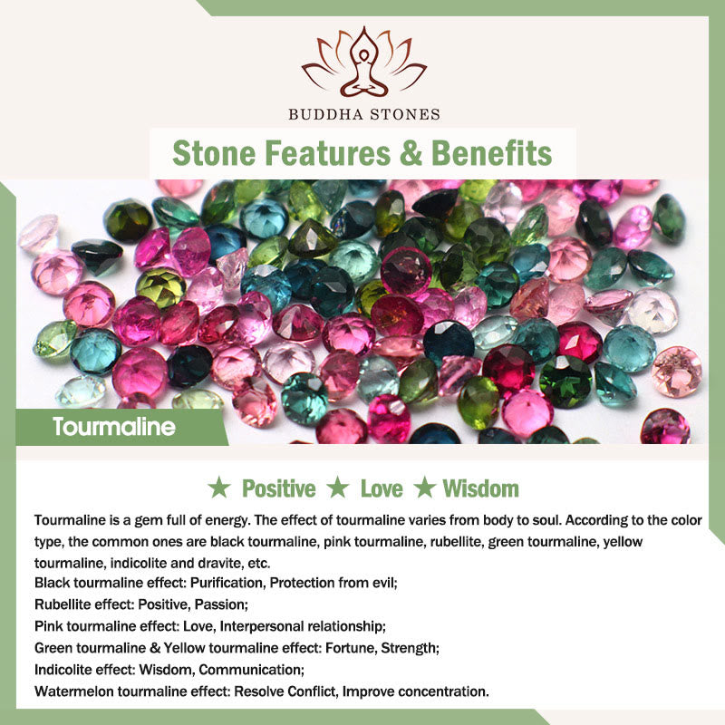 Pulsera positiva con turmalina de colores y Buddha Stones - image 10
