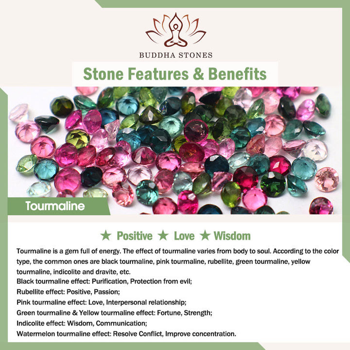 Pulsera positiva con turmalina de colores y Buddha Stones - image 10