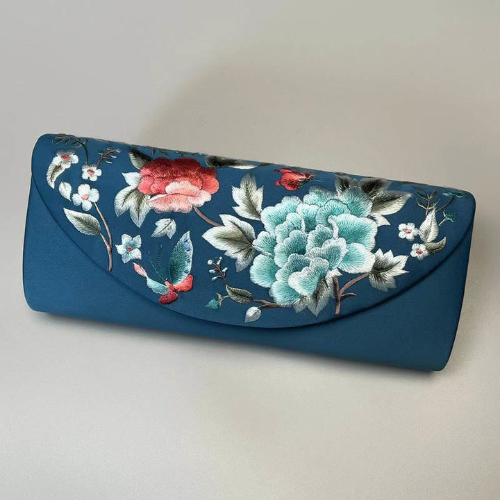 Bolso de mano con diseño de tulipán y peonía con Buddha Stones y bordado para bodas