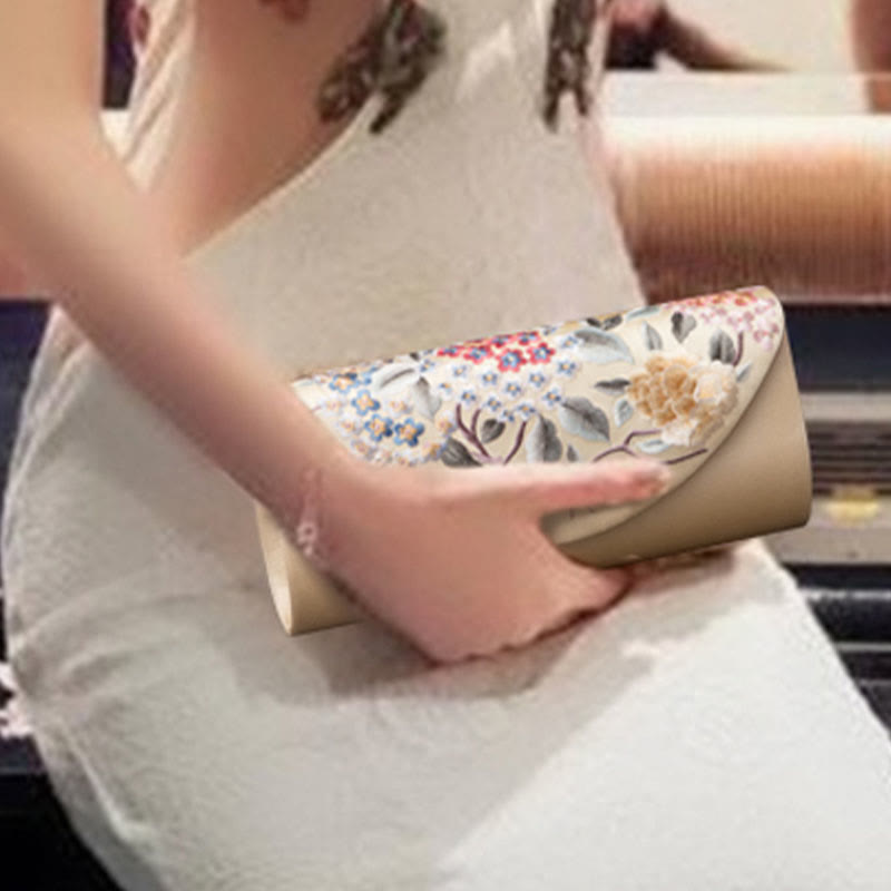 Cartera de mano con bordado de hortensias y Buddha Stones, bolso de mano, bolso cruzado