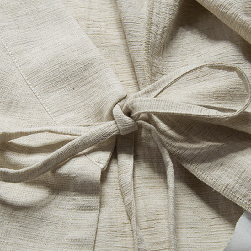 Chaqueta de lino y algodón para hombre con diseño de Hanfu chino con Buddha Stones - image 12