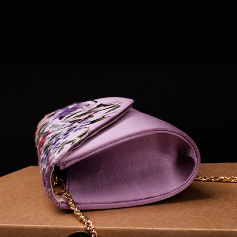 Cartera de mano con bordado de hortensias y Buddha Stones, bolso de mano, bolso cruzado