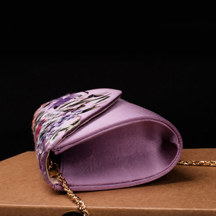 Cartera de mano con bordado de hortensias y Buddha Stones, bolso de mano, bolso cruzado