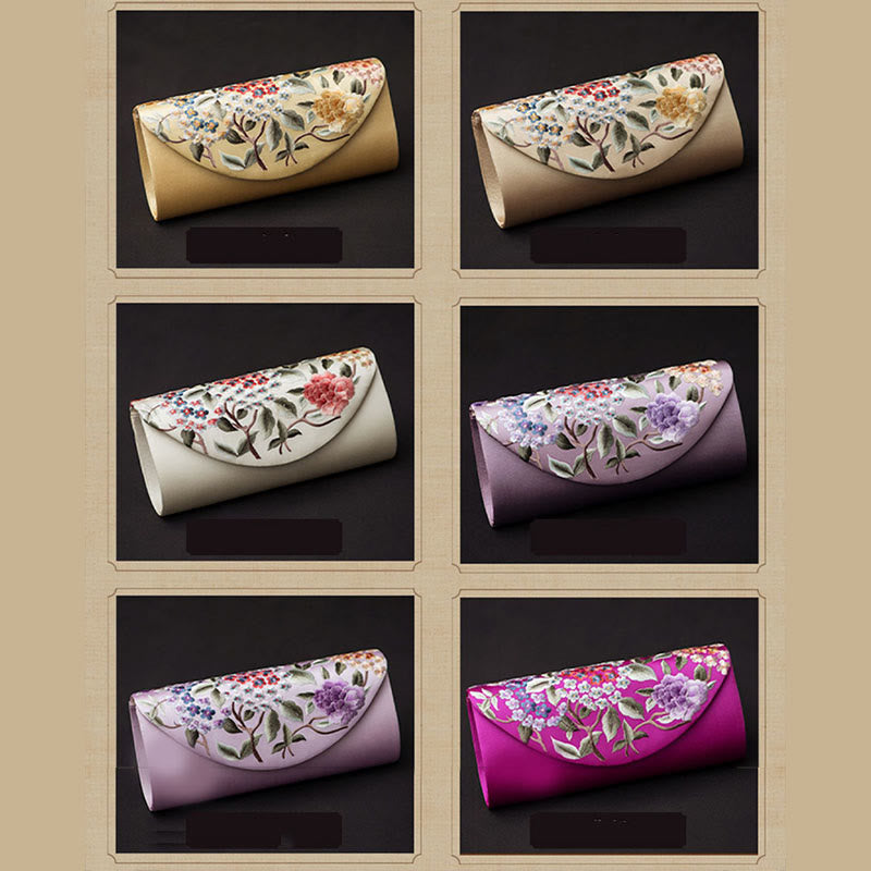 Cartera de mano con bordado de hortensias y Buddha Stones, bolso de mano, bolso cruzado