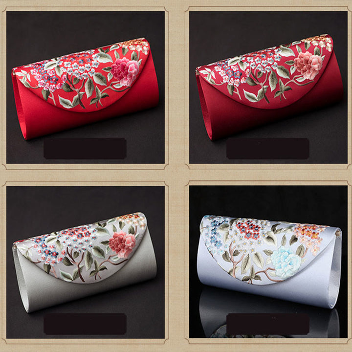 Cartera de mano con bordado de hortensias y Buddha Stones, bolso de mano, bolso cruzado