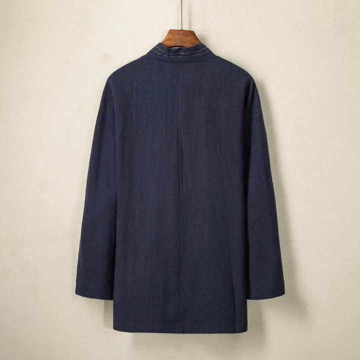 Chaqueta de lino y algodón con cordones para hombre, sencilla , con Buddha Stones , para otoño, ropa zen - image 3