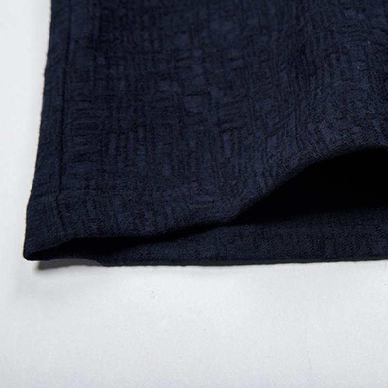 Camisa de manga larga con botones de algodón y lino con estampado de Buddha Stones para hombre - image 11