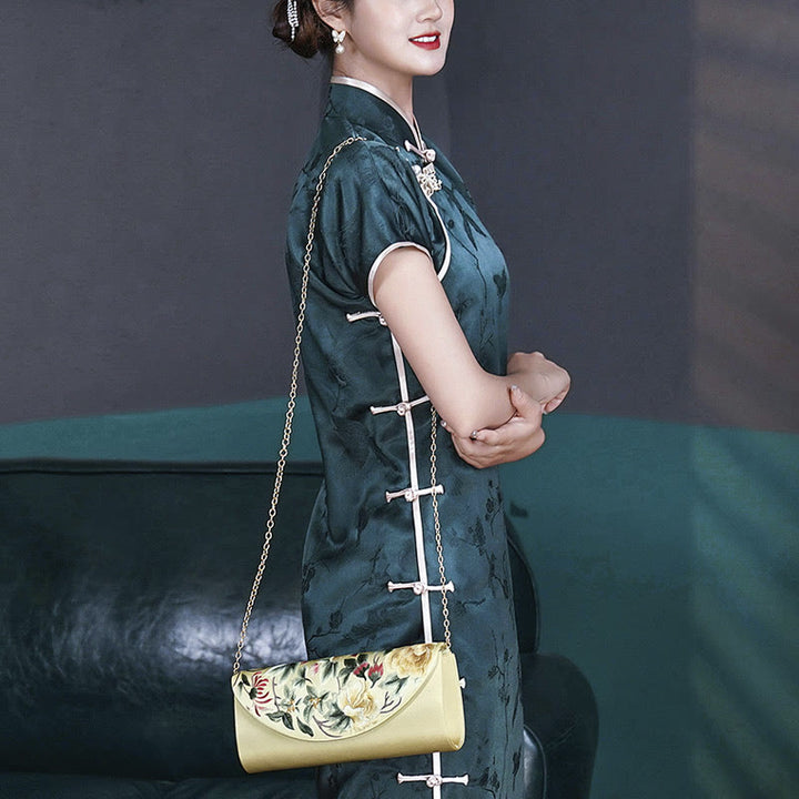 Bolso de mano con Buddha Stones bordadas para bodas, bolso de mano tipo bandolera