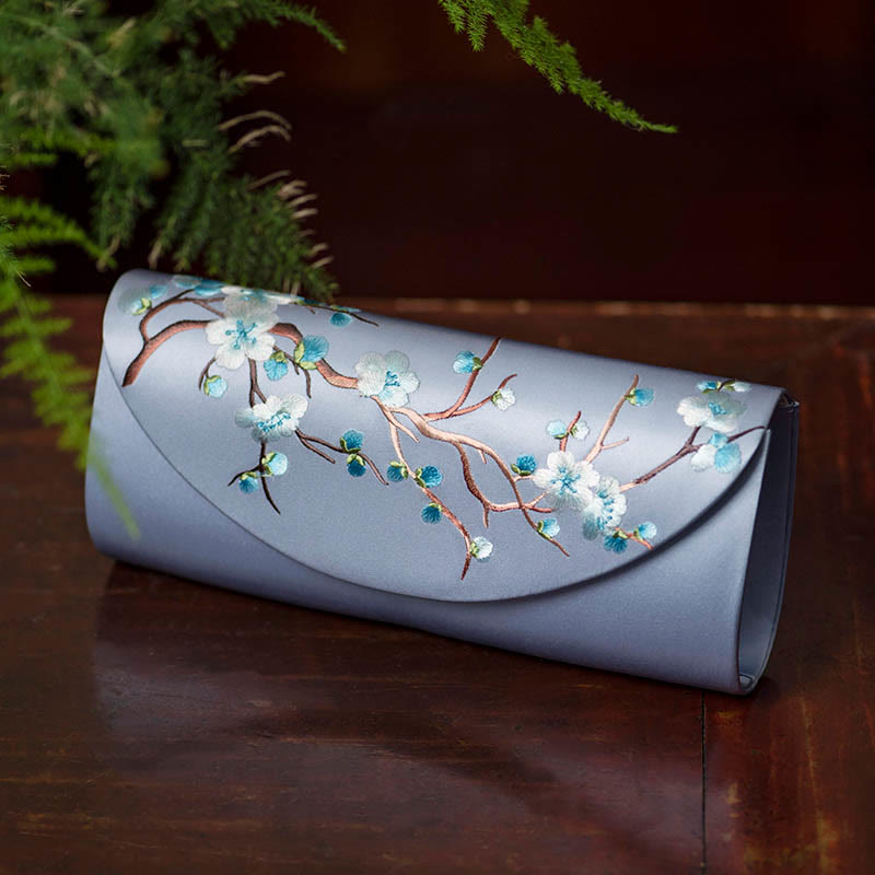 Bolso de mano con diseño de Buddha Stones y tulipán bordado en forma de flor para bodas