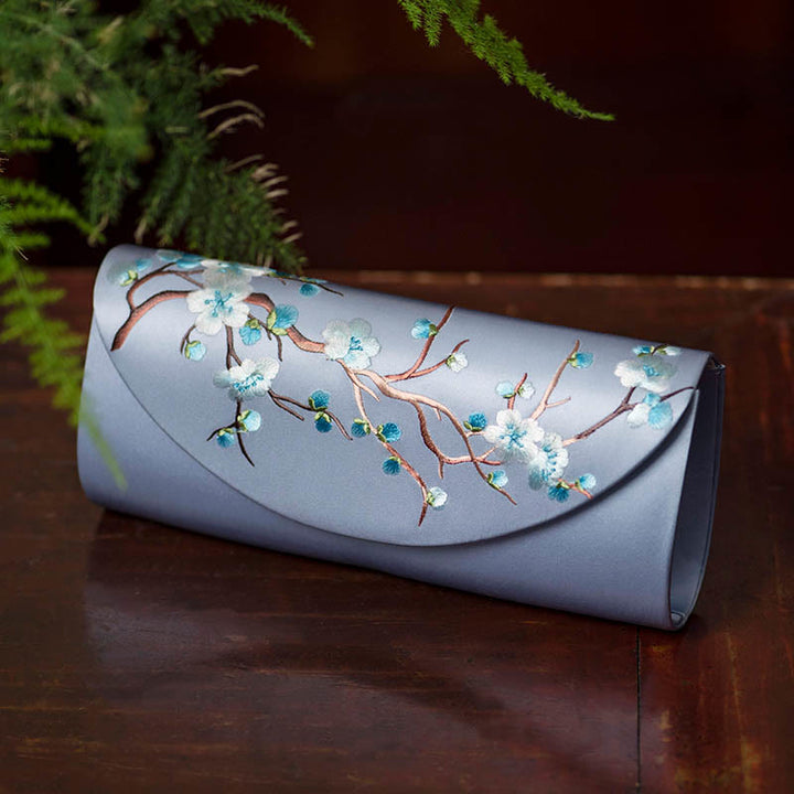 Bolso de mano con diseño de Buddha Stones y tulipán bordado en forma de flor para bodas