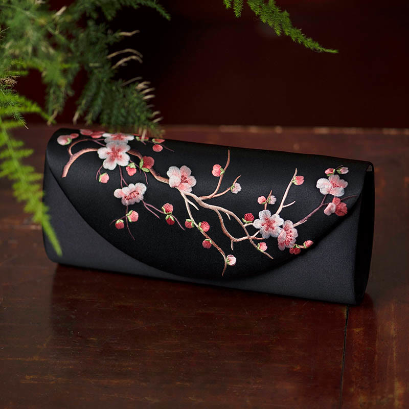 Bolso de mano con diseño de Buddha Stones y tulipán bordado en forma de flor para bodas