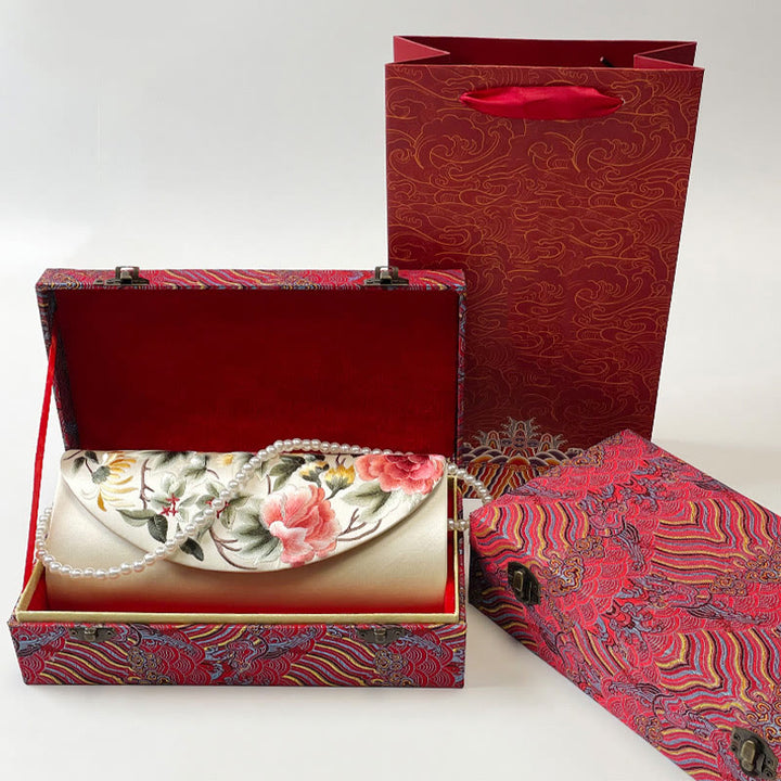 Bolso de mano con diseño de Buddha Stones bordado para bodas