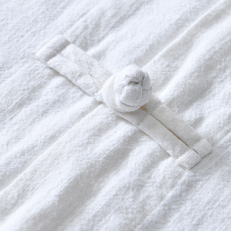 Traje chino Tang de algodón y lino con botones de rana y Buddha Stones para hombre, chaqueta y camisa con bolsillos - image 11