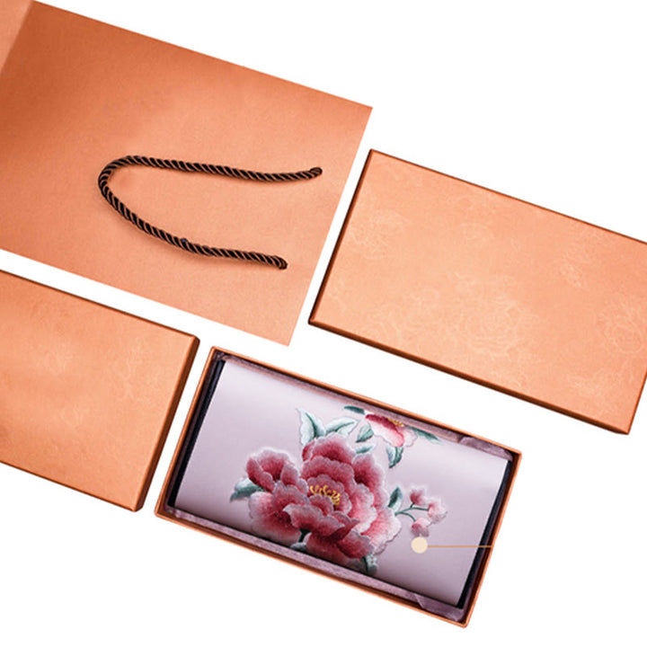 Bolso de mano largo con bordado de Buddha Stones para ir de compras