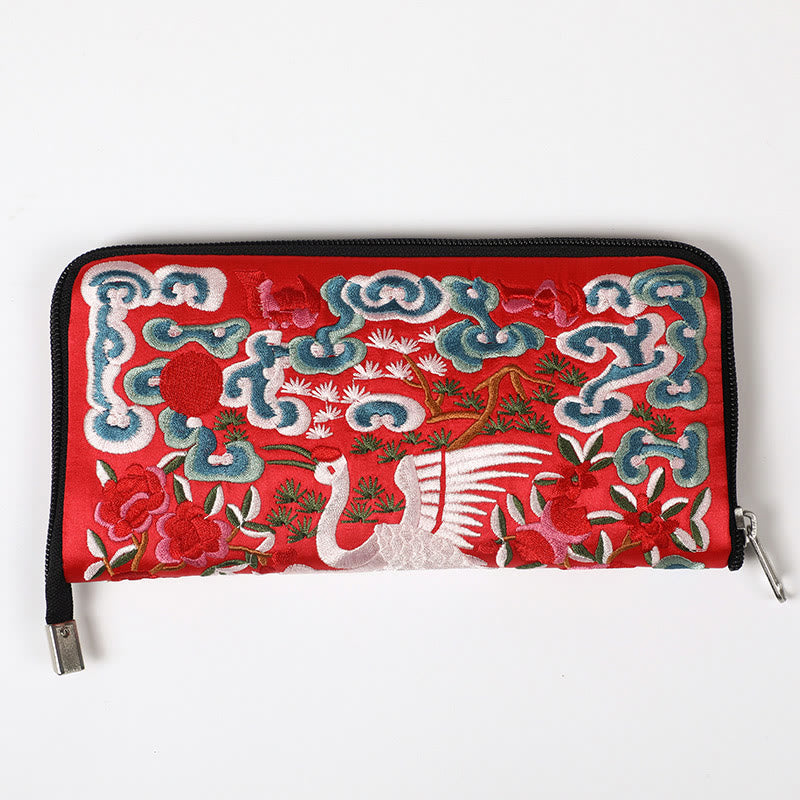 Cartera de mano con bordado de Qilin Su, dragón, fénix y bestia mítica, con Buddha Stones