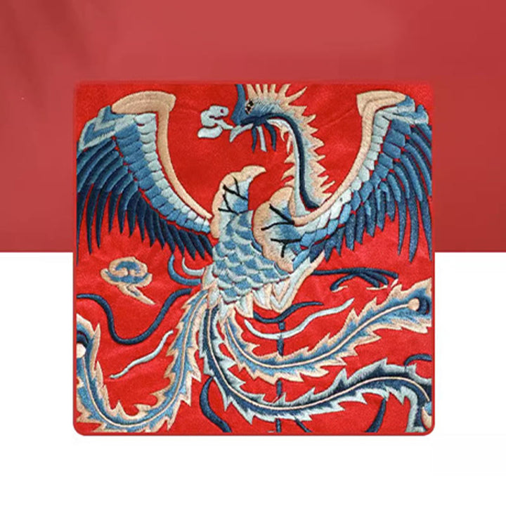 Cartera de mano con bordado de Qilin Su, dragón, fénix y bestia mítica, con Buddha Stones