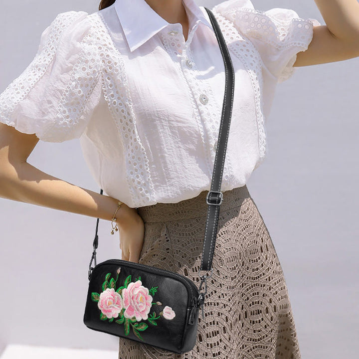 Bolso de mano con Buddha Stones, peonía, flores de granada, bolso de mano para compras, bolso de hombro, bolso cruzado