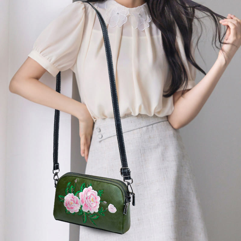 Bolso de mano con Buddha Stones, peonía, flores de granada, bolso de mano para compras, bolso de hombro, bolso cruzado