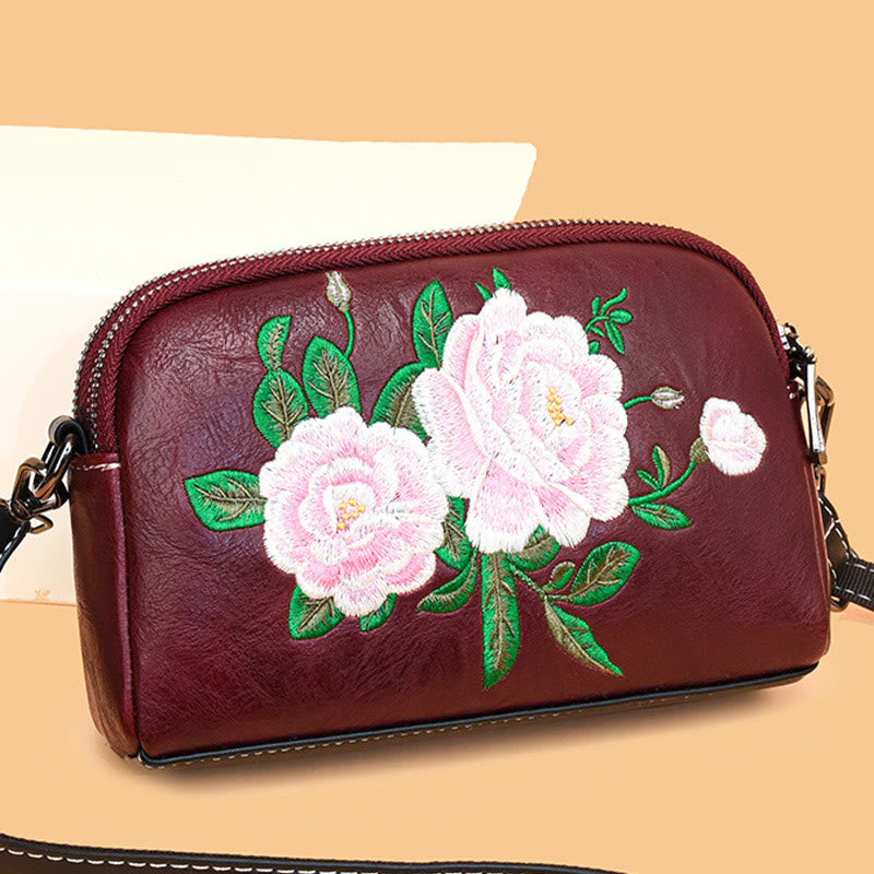 Bolso de mano con Buddha Stones, peonía, flores de granada, bolso de mano para compras, bolso de hombro, bolso cruzado