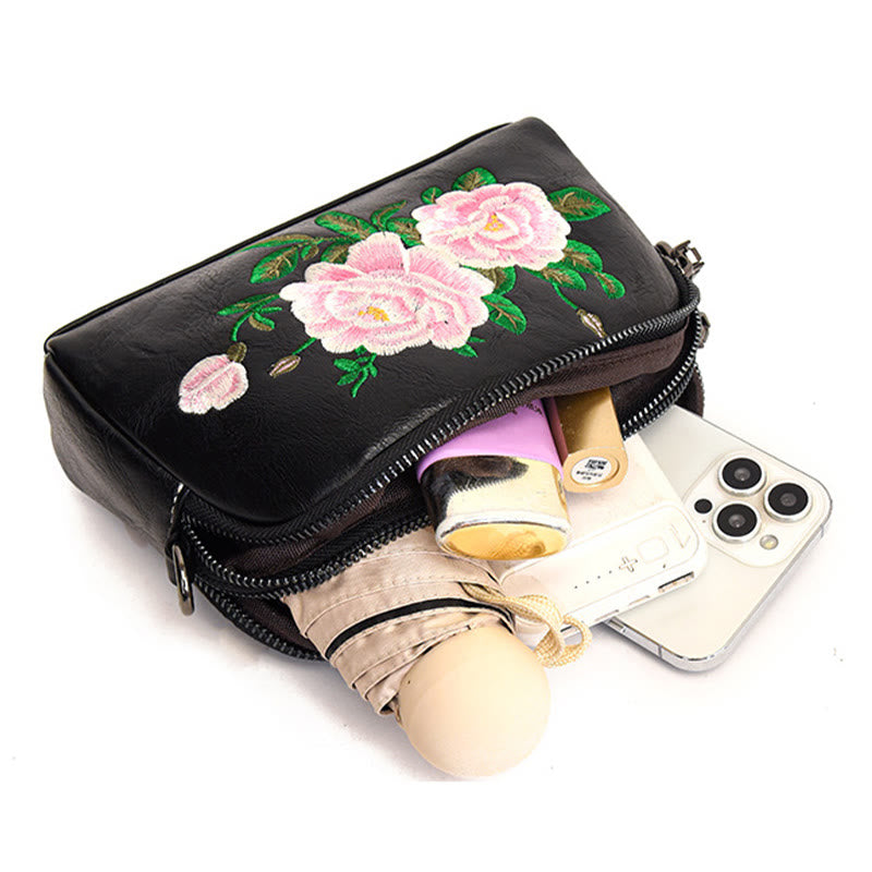 Bolso de mano con Buddha Stones, peonía, flores de granada, bolso de mano para compras, bolso de hombro, bolso cruzado
