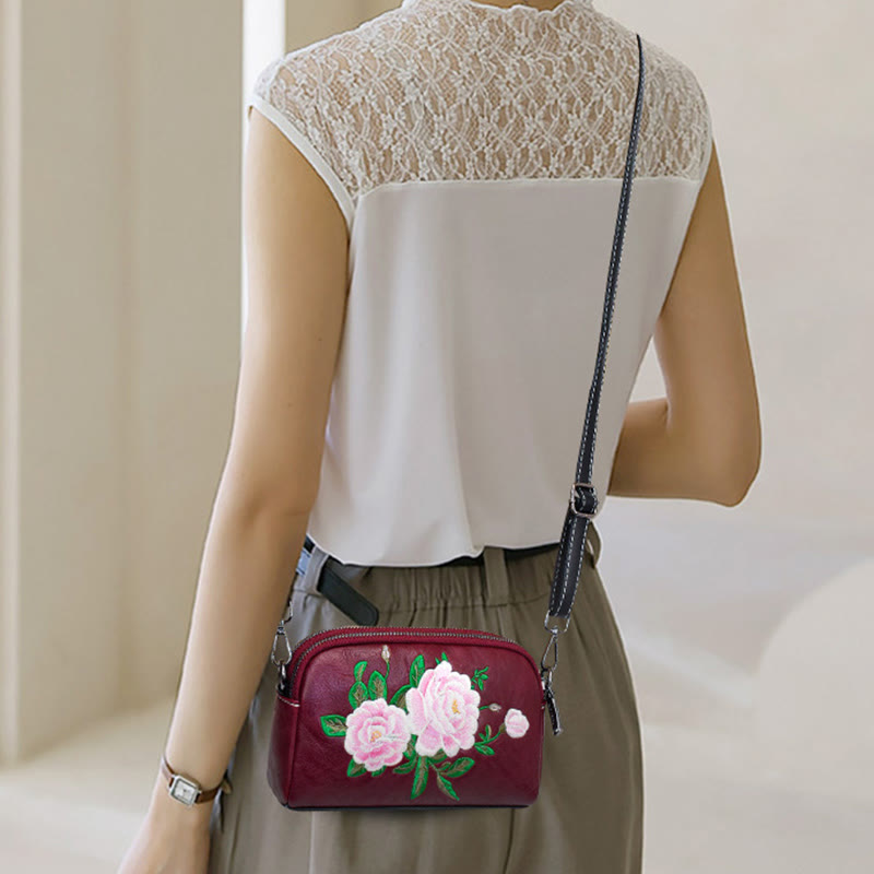 Bolso de mano con Buddha Stones, peonía, flores de granada, bolso de mano para compras, bolso de hombro, bolso cruzado