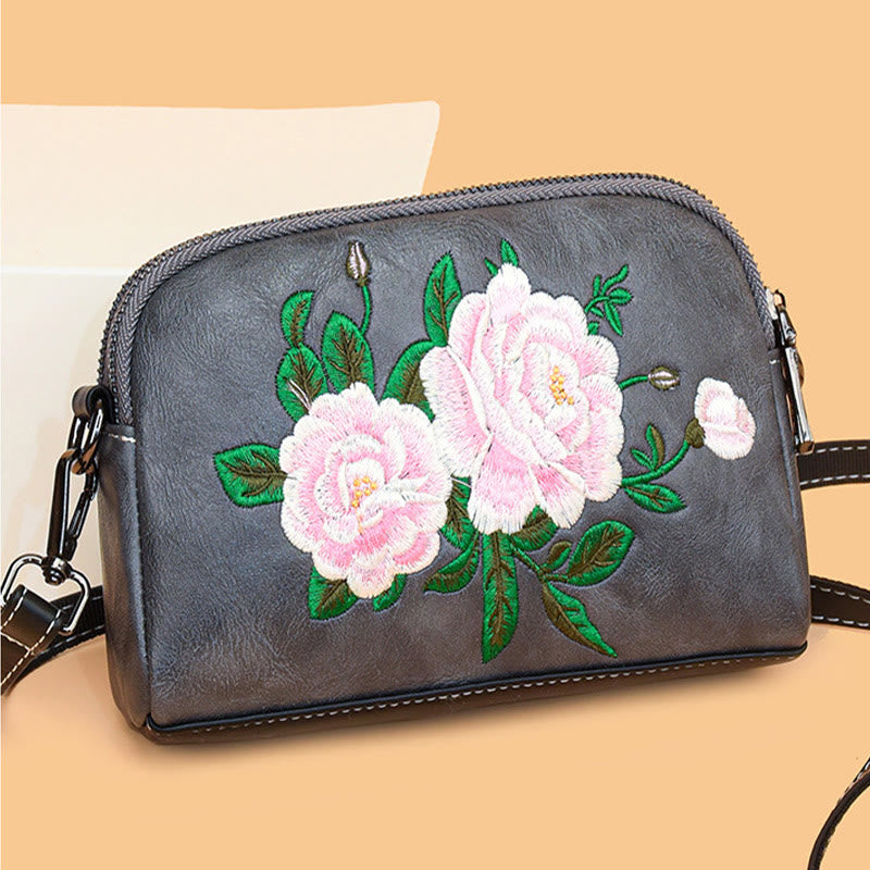 Bolso de mano con Buddha Stones, peonía, flores de granada, bolso de mano para compras, bolso de hombro, bolso cruzado