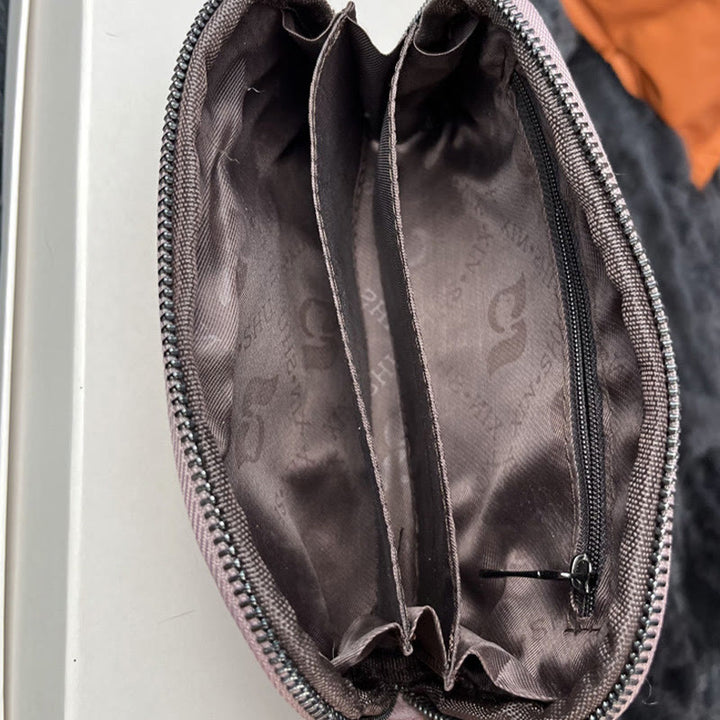 Bolso de mano con bordado de loto y Buddha Stones