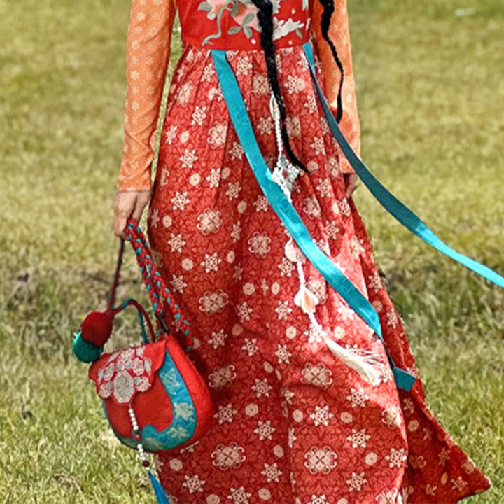 Bolso de mano estilo étnico con Buddha Stones y bordado Su para compras