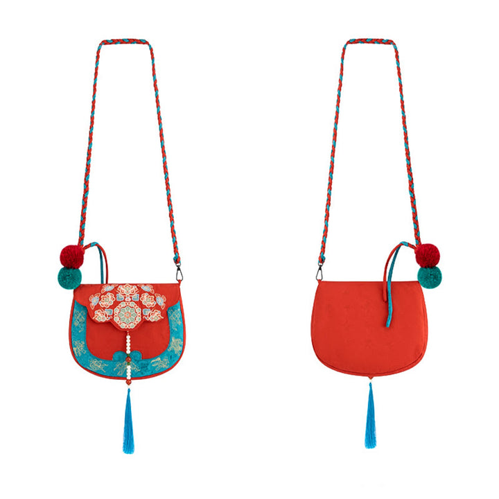 Bolso de mano estilo étnico con Buddha Stones y bordado Su para compras