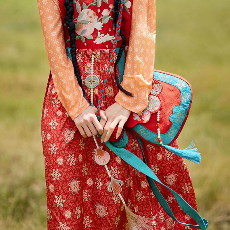 Bolso de mano estilo étnico con Buddha Stones y bordado Su para compras