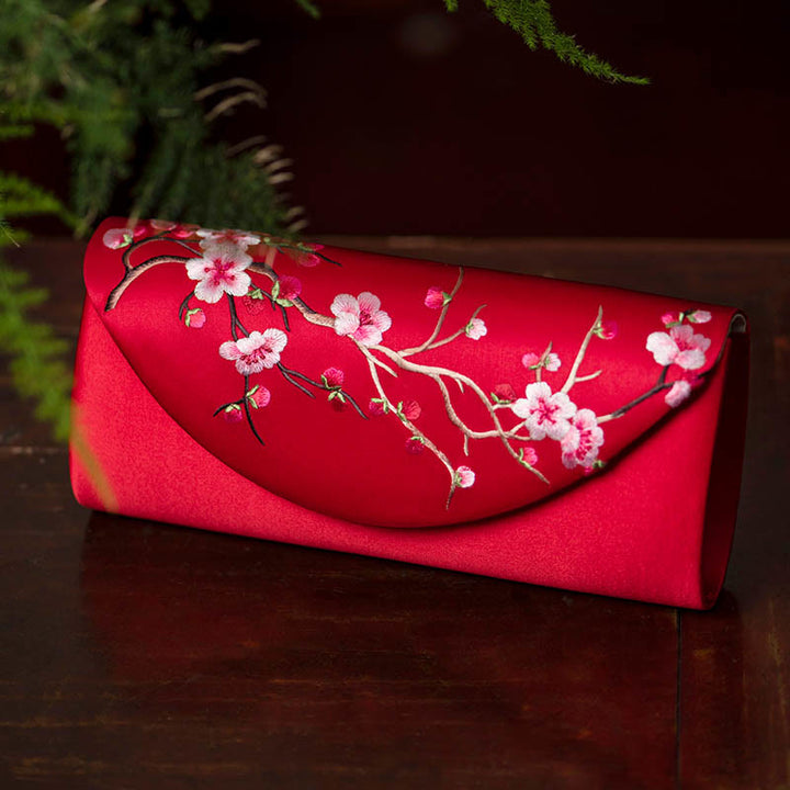 Bolso de mano con diseño de Buddha Stones y tulipán bordado en forma de flor para bodas