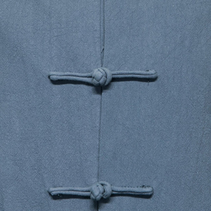 Traje chino Tang de algodón con botones de rana y Buddha Stones para hombre, chaqueta y camisa con bolsillos - image 23