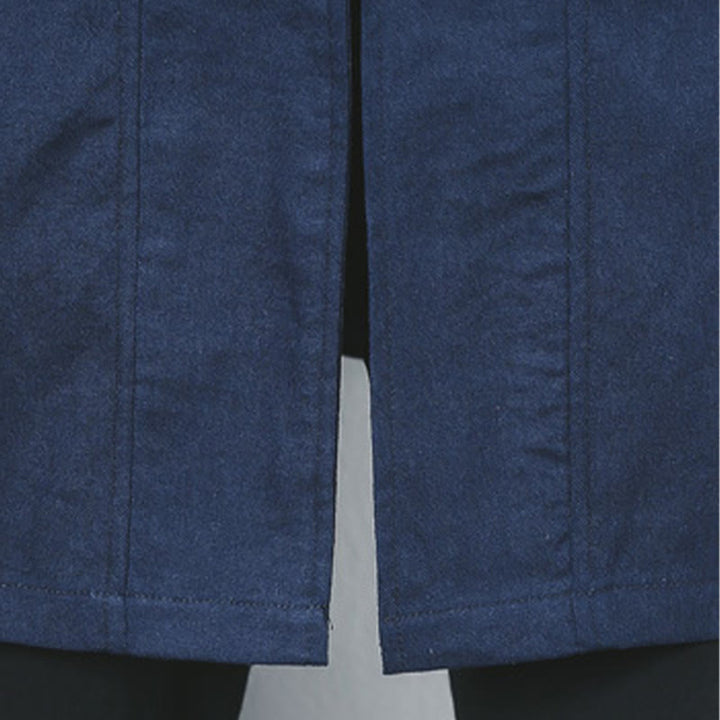 Abrigo de lino de longitud media para hombre con botones de rana y Buddha Stones en otoño, ropa zen - image 12