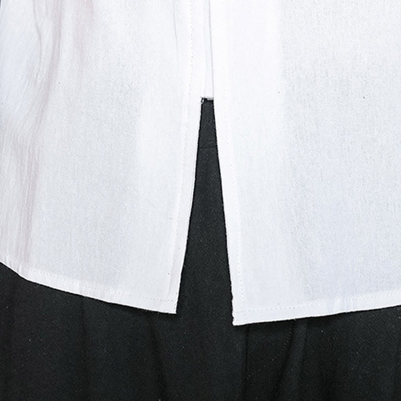 Camisa de lino con Buddha Stones y caída para hombre, ropa zen - image 9