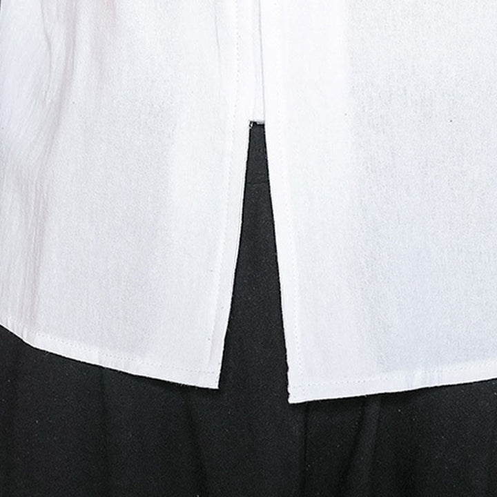 Camisa de lino con Buddha Stones y caída para hombre, ropa zen - image 9