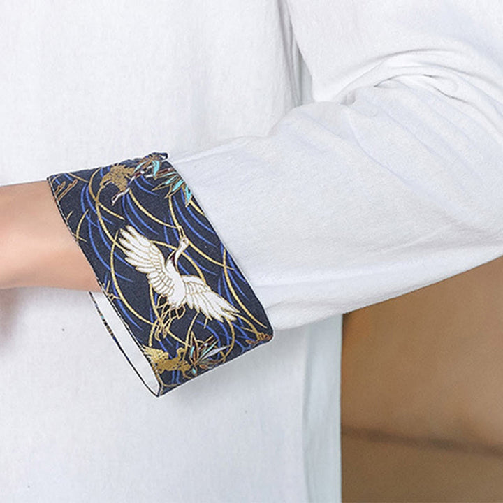 Camisa de lino con Buddha Stones y caída para hombre, ropa zen - image 8