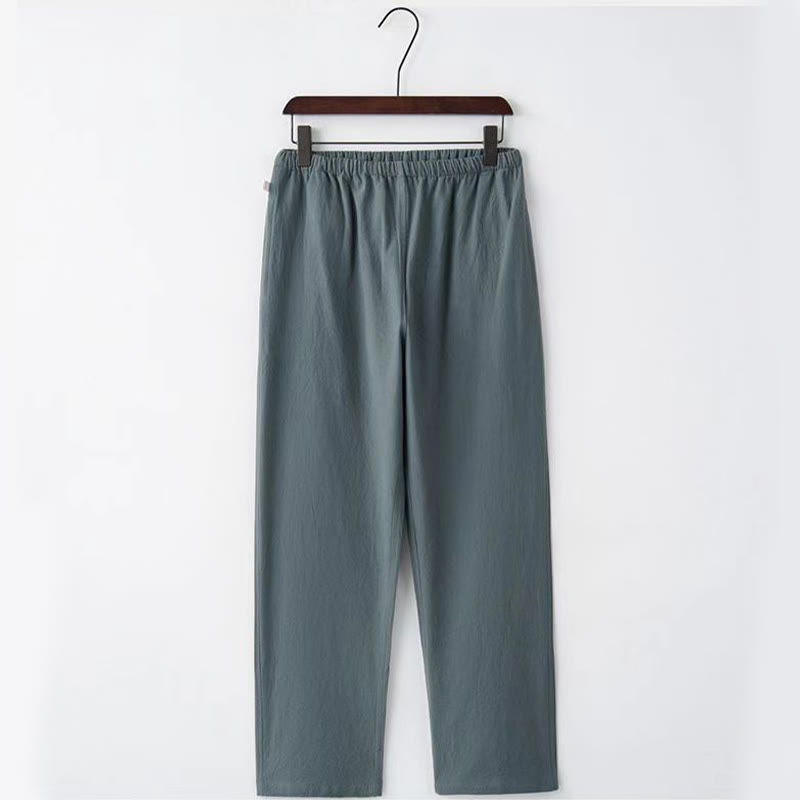 Conjunto de 2 piezas de traje Tang con Buddha Stones , uniforme tradicional con botones de rana, camisa de manga larga y pantalones para hombre - image 9