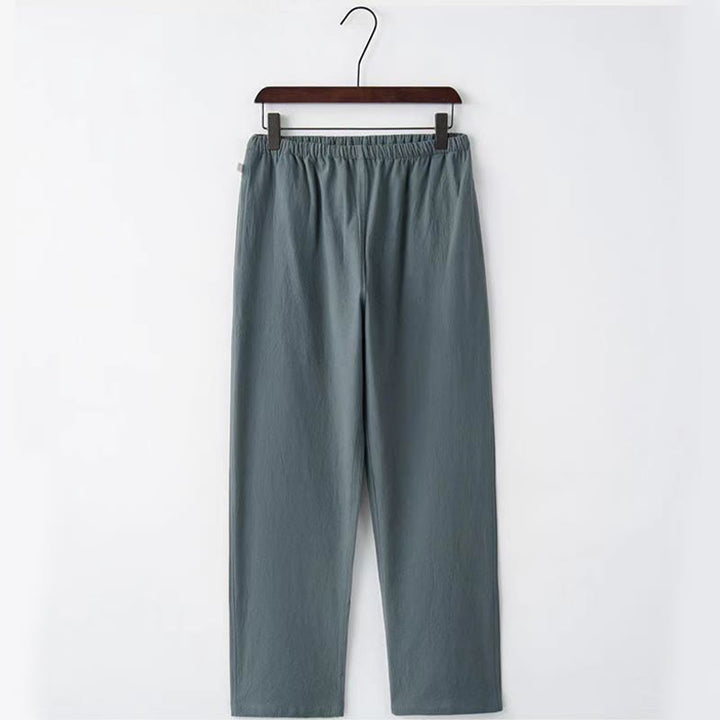 Conjunto de 2 piezas de traje Tang con Buddha Stones , uniforme tradicional con botones de rana, camisa de manga larga y pantalones para hombre - image 9