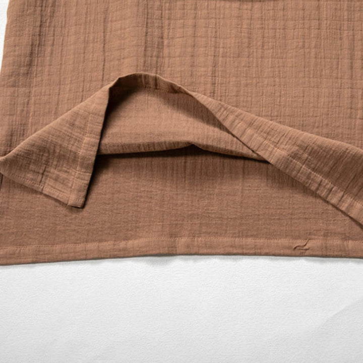 Camiseta de algodón de manga larga con cuello en V y estampado de Buddha Stones para hombre