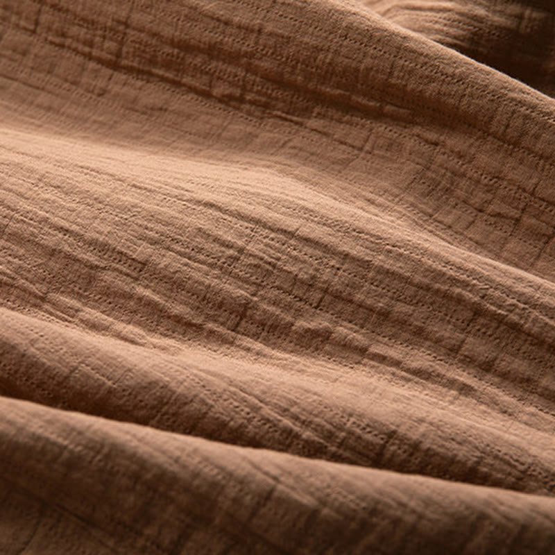 Camiseta de algodón de manga larga con cuello en V y estampado de Buddha Stones para hombre