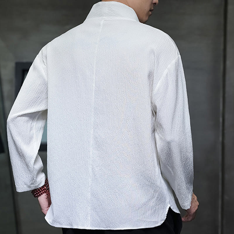 Camiseta de manga larga con cuello en V y Buddha Stones para hombre - image 2