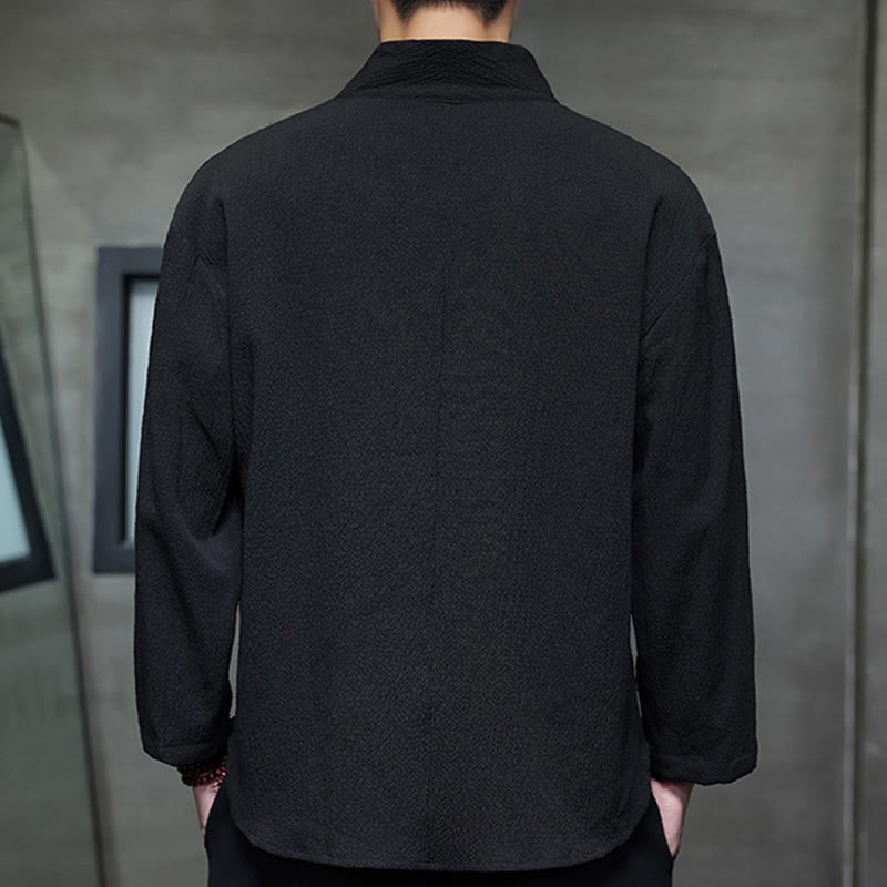 Camiseta de manga larga con cuello en V y Buddha Stones para hombre - image 14